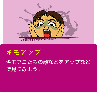 キモアップ キモアニたちの顔などをアップなどで見てみよう。